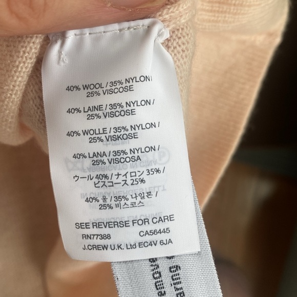 NWT J. Crew Orange Wool Blend crew Neck seamed around 3/4 Sleeve Sweater med - Picture 10 of 10